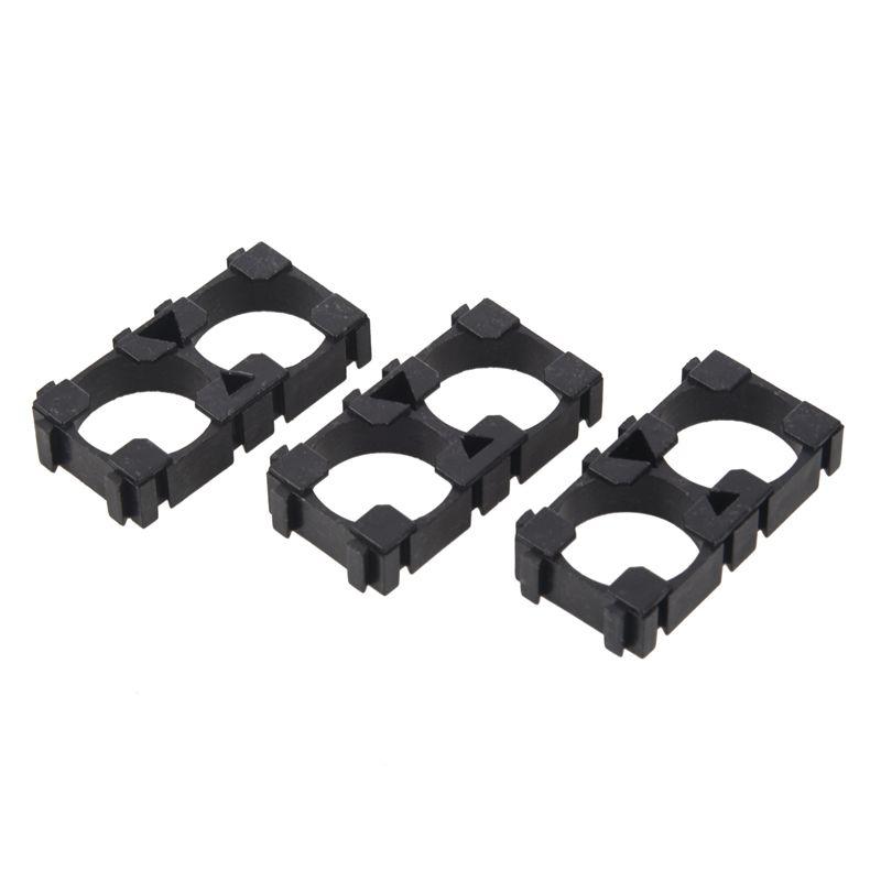 ABUL-100X 18650 Lithium Battery Double Holder Bracket For DIY Cell Pack Black