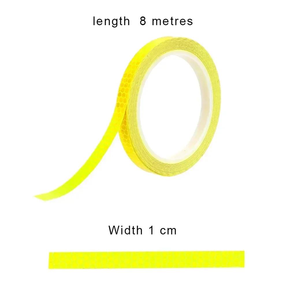 1cmx8m Auto Styling Reflektierendes Streifenband Motorrad Fahrrad Karosserie Felge Rad Streifenband Aufkleber Dekorativ Rot Blau Weiß Gelb