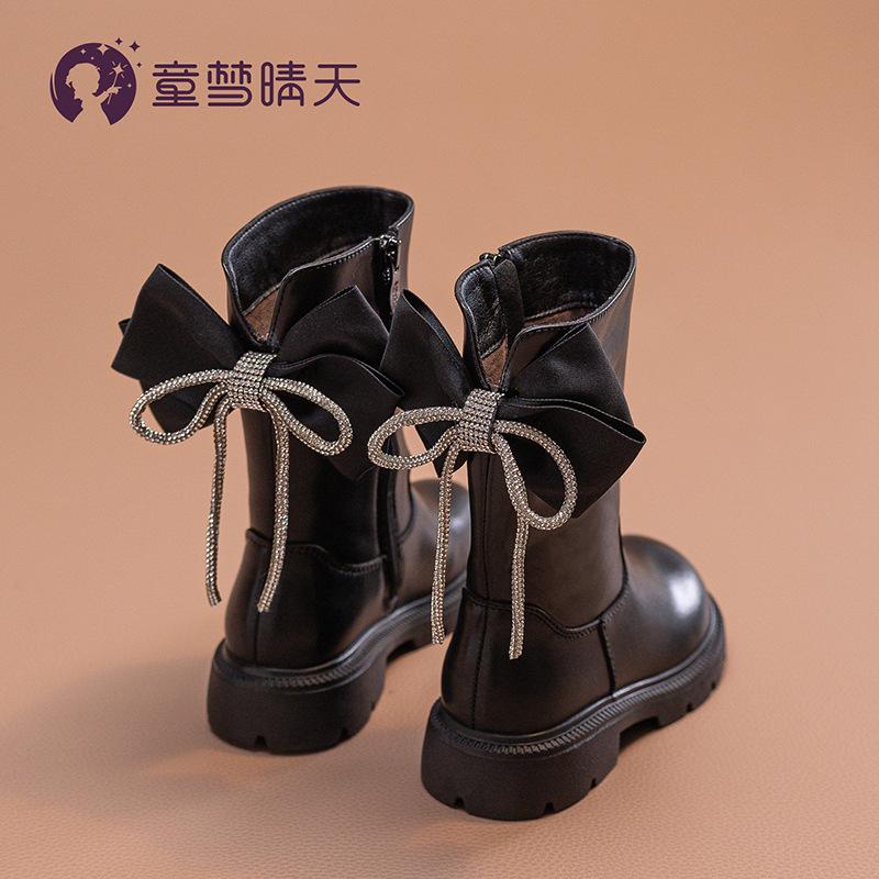 Children's Boots 2025 New Popular Spring and Autumn Girls Martin Boots Women's Treasure Boots Autumn and Winter Little Girl Leather Boots