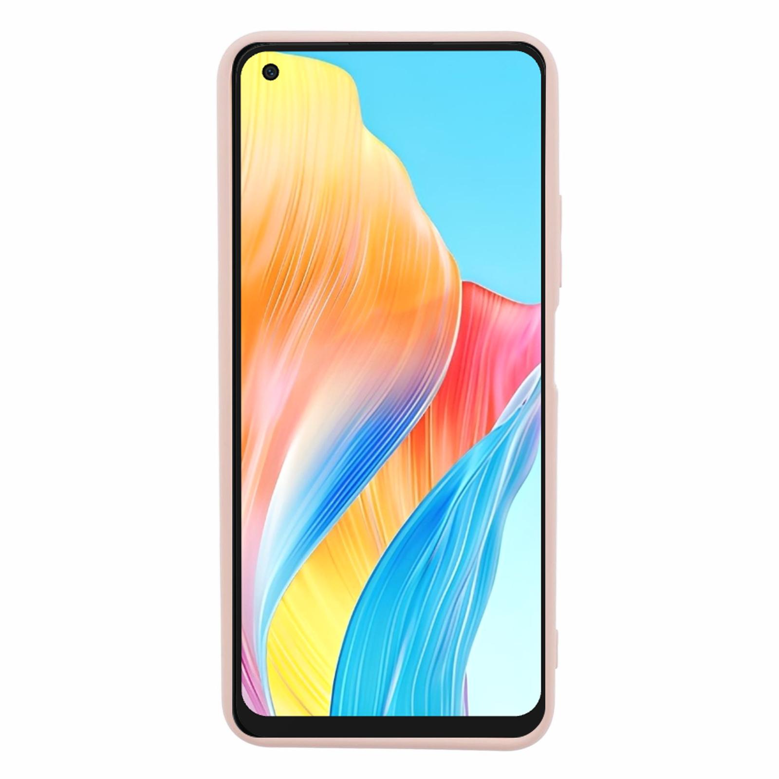 

For Oppo A78 4G TPU Case Soft Touch Fiber Lining Rubberized Phone Cover Pink