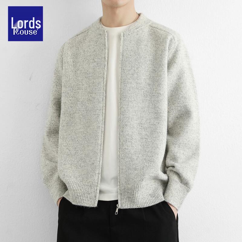 Cardigan lavorato a maglia con zip oversize stile americano da uomo Loz