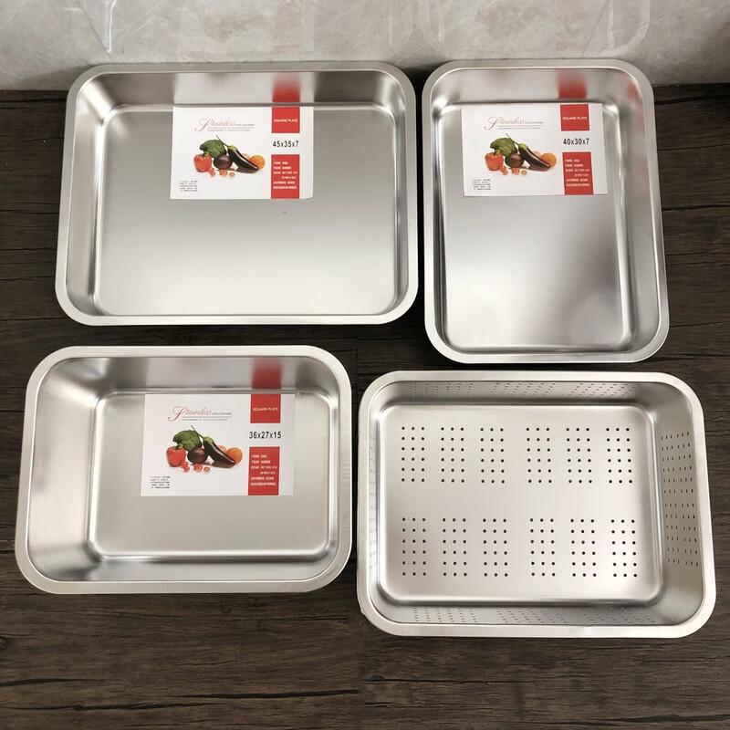 Stainless Steel Rectangular Deep Serving Tray