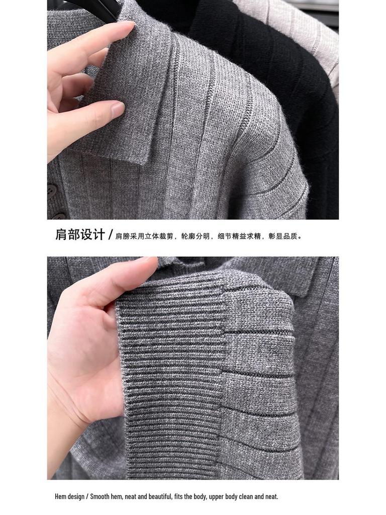 Trendy Men's Autumn-Winter Knit Sweater: Casual, Handsome, Internet Celebrity Style