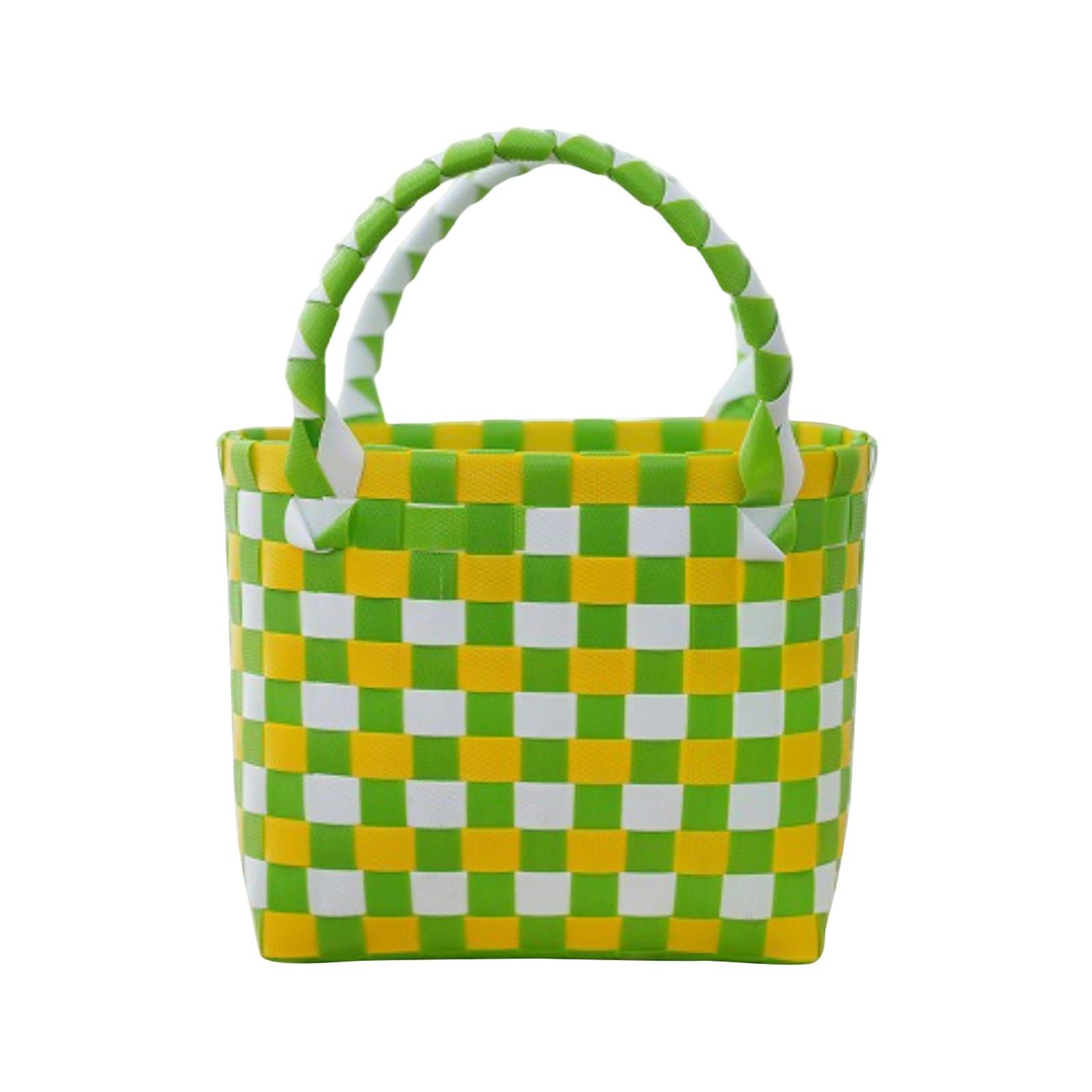 

Летняя плетеная корзина Ручная корзина Пляжная сумка для фотографий своими руками Пластиковая плетеная корзина Сувенир Маленькая квадратная корзина для капусты One Size