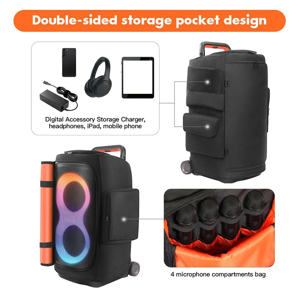 Portable Speaker Dust Case for JBL PARTYBOX 520/320/310/120/110 with Mic Pocket Double-Sided Speaker Storage Bag Waterproof