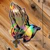 1pc Praying Hands Stickers Window Cling Sticky Decoration Religious Praying Hand Pattern Car Window Decals for Truck Motorcycle