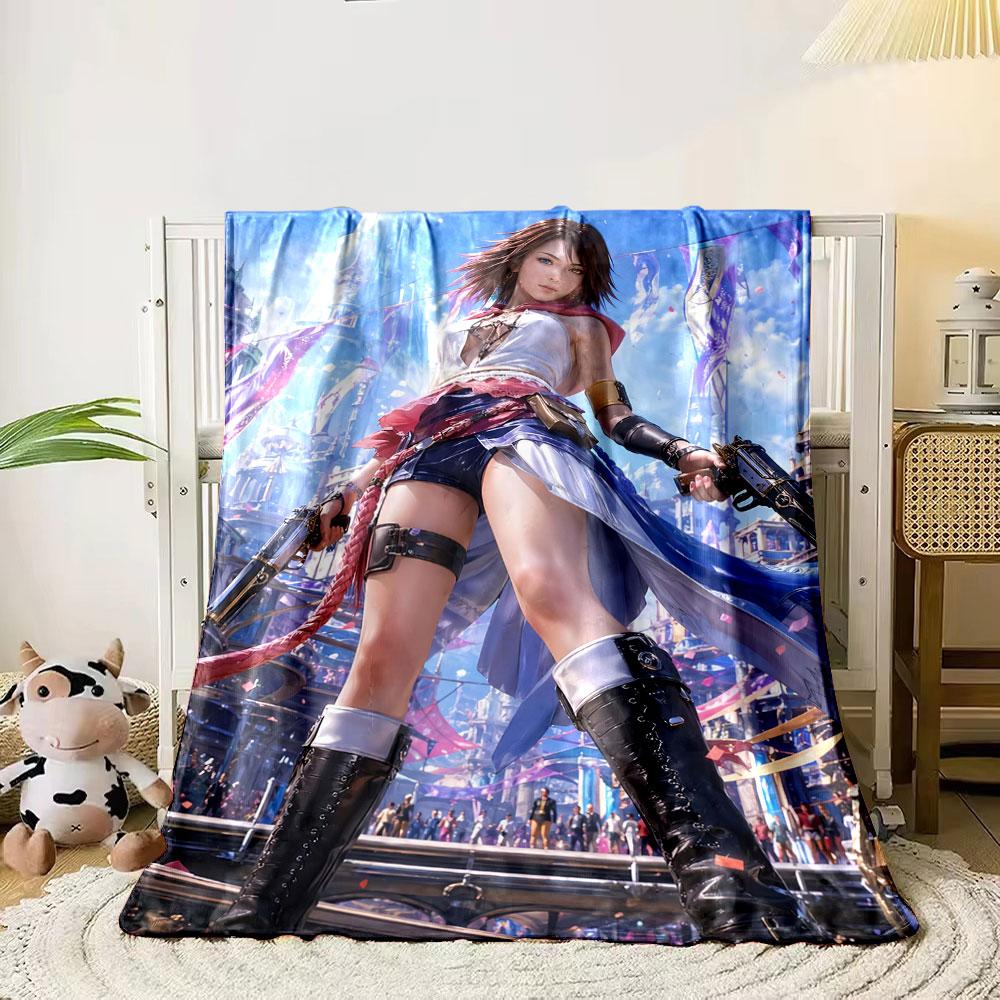 A dynamic upward shot of a character with dual pistols in a vibrant city. for all seasons blanket lunch break throw gift 80cm x 120cm