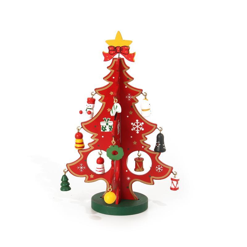 Creative Wooden Christmas Tree Window Shop Mall Desktop Display Props Ornament Holiday Gifts Decoration Ornaments
