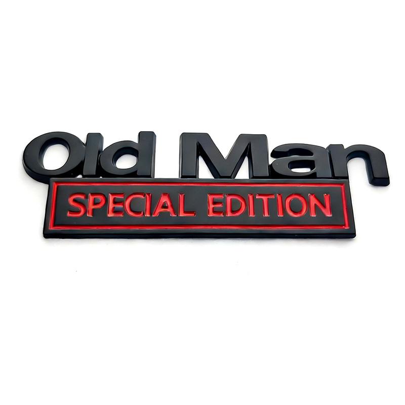 Old Man Edition Metal Car Sticker Badges For Car Trunk Door Decoration Badges Old Man Logos Car Decals Motorcycle Decoration
