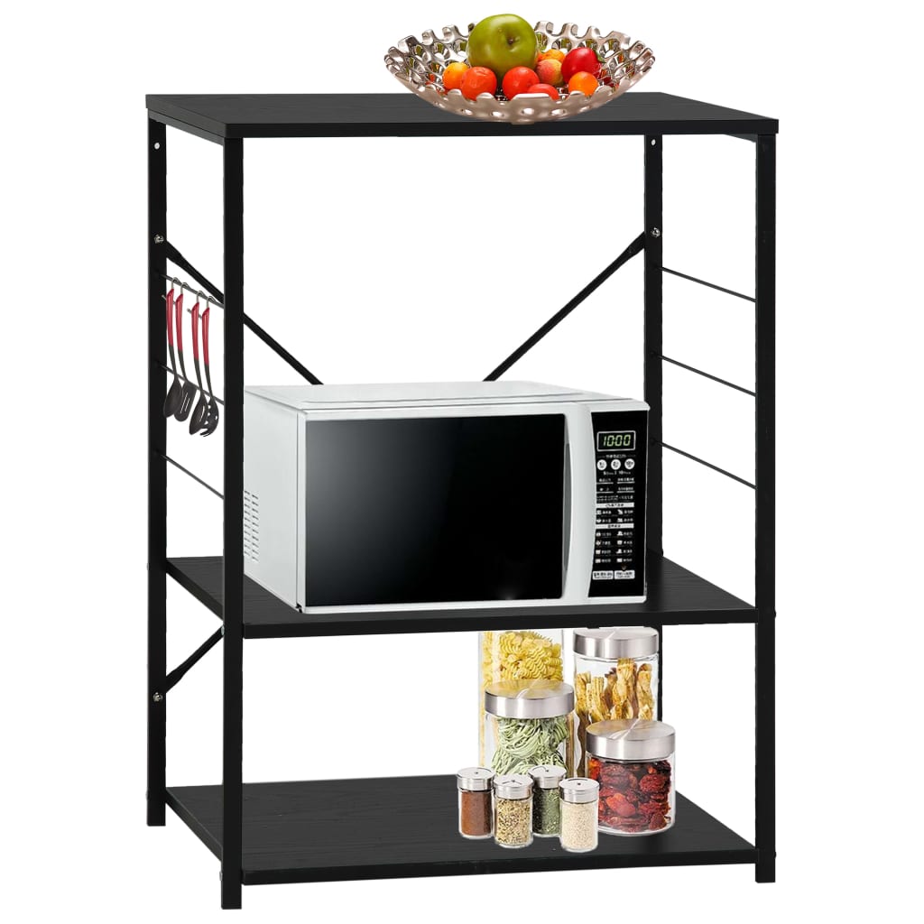 vidaXL Mikrowellenregal Schwarz 60×39,6×79,5 cm Holzwerkstoff schwarz