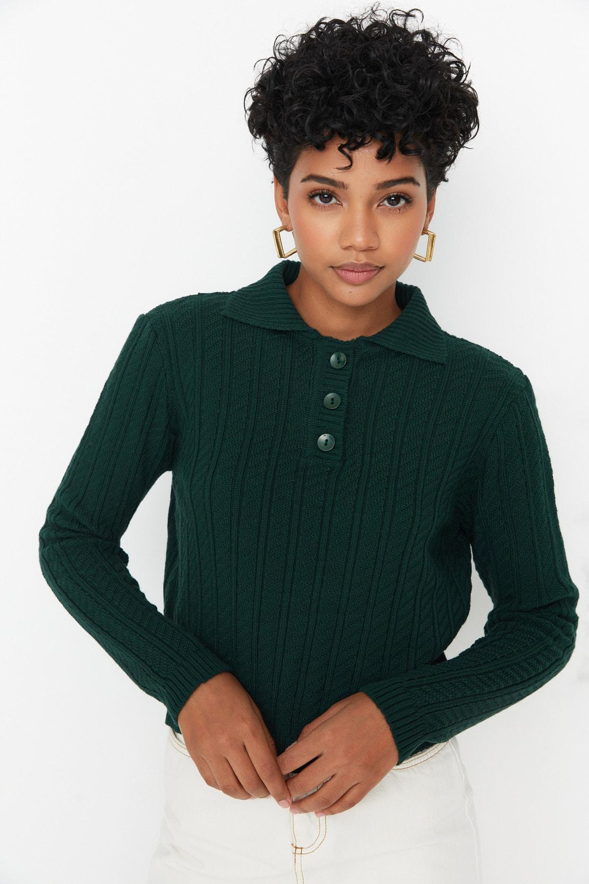 

Свитер - Зеленый - Классический крой