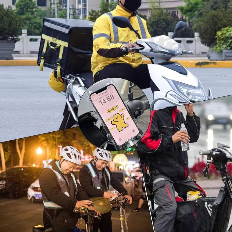 Motorcycle Phone Holder Bag Handlebar Waterproof Clear Phone Pouch Phone Rain Cover for Takeaway Rider