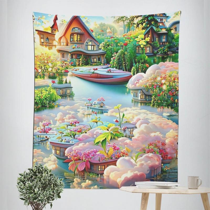 Декоративный гобелен «Сцена из усадьбы мечты» для домашнего декора — фото 7