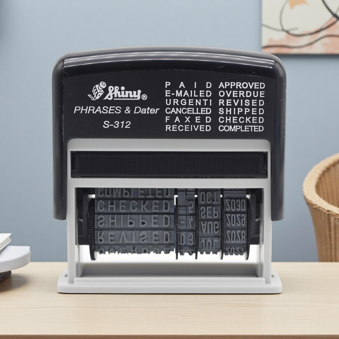 

Блестящий самонаборный штамп даты S-312 ОПЛАЧЕНО/ПОЛУЧЕНО с 12 регулируемыми группами даты на английском языке English Date with Blank Ink Pad