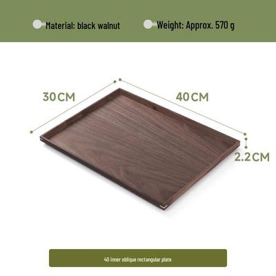 Plateau de service et de rangement en bois de noyer noir ZISIZ