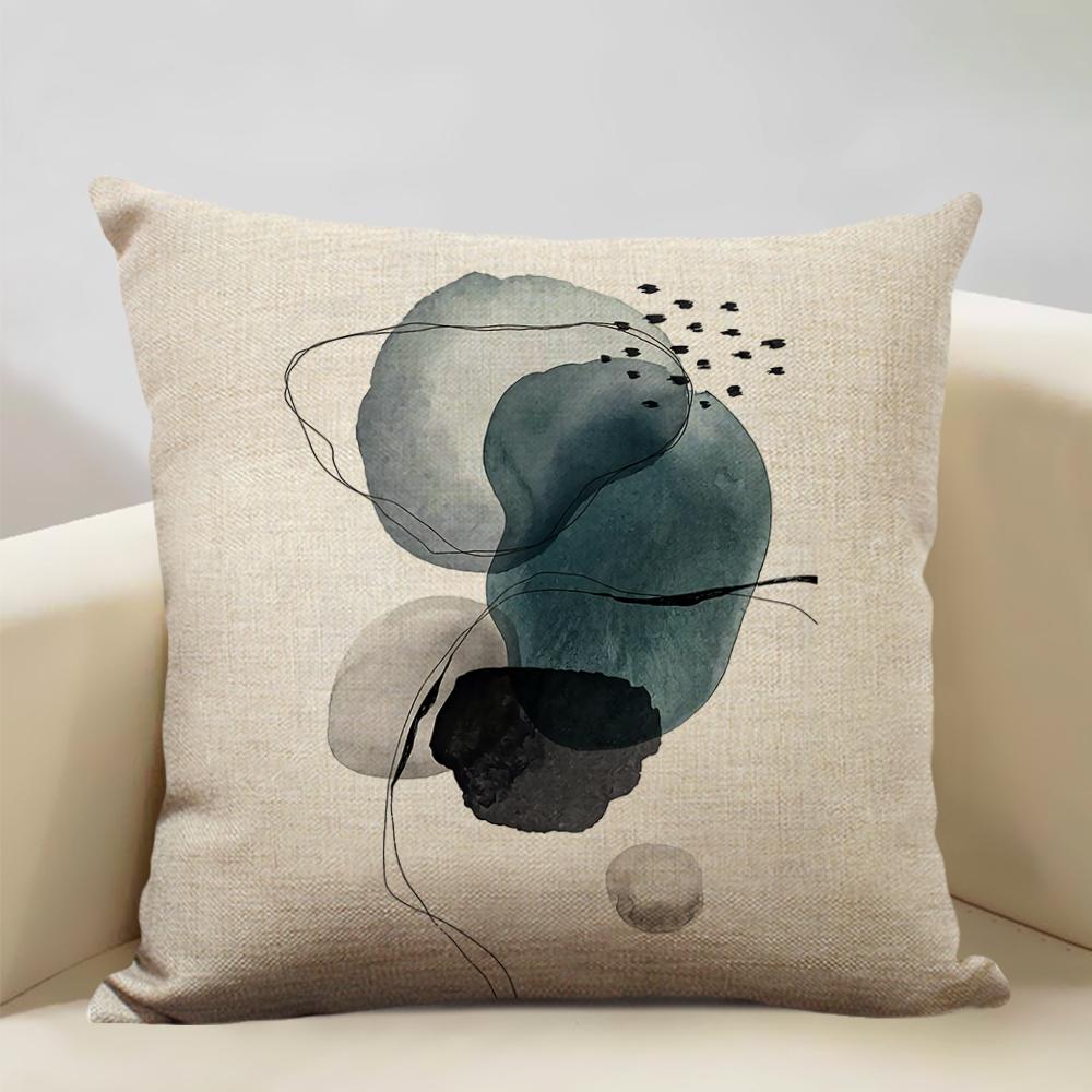 Geometric Abstract Lines Constitute The Perfect Pattern Art Decoration Cushion Cover Bedroom Sofa Office Pillow 45x45cm Linen