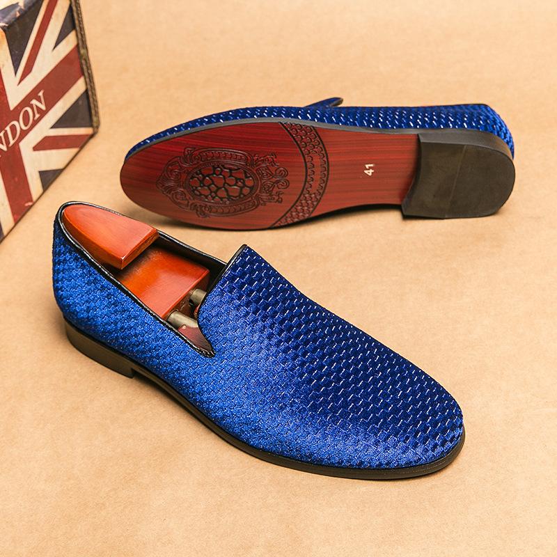 Velvet Men Loafers Luxury Brand Slip On Pointed Toe Party Wedding Shoes Fashion Flats