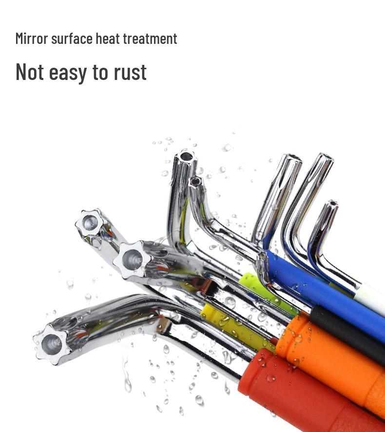 A Industrial S2 Alloy Steel 9-Piece Colored Torx Hex Key Set LA319103