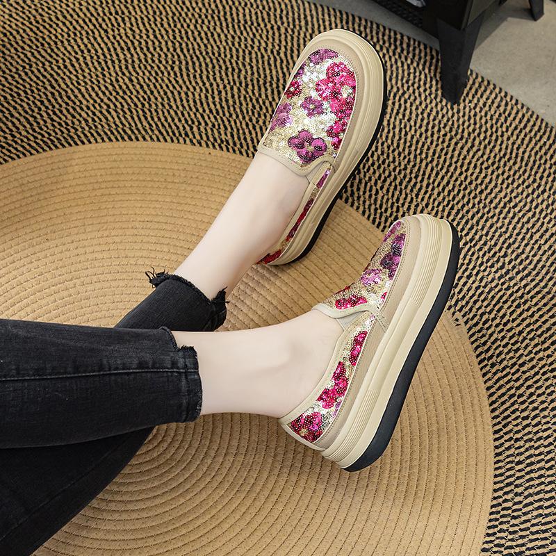 

Fujin 3,5 см микрофибра синтетическая кожа балетки летние круглый носок модные блестящие женские сандалии тапочки туфли на платформе танкетке 43