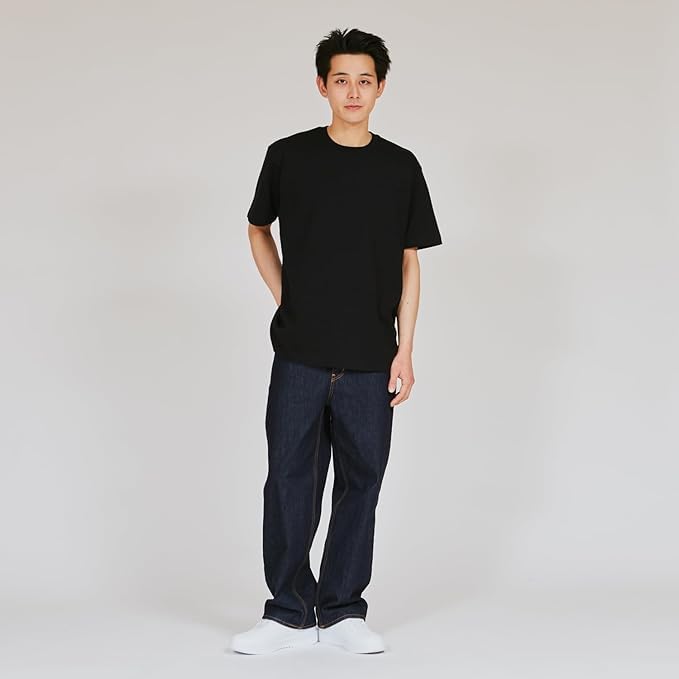 Hanes T-SHIRTS KURO Crew Neck T-Shirt HM1-B201-090-M (Short Sleeve Undershirt, 100% Cotton, Seamless Construction, Tagless)