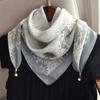 Square Lightweight Neck Scarf with Magnetic Clasp Adjustable Closure Soft Fabric Printed Pattern Elegant Design for Everyday Use