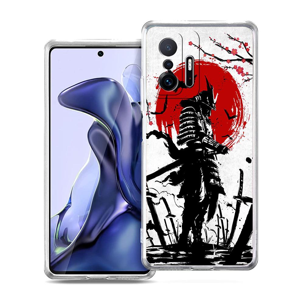 Japan Redsun Samurai bushido Phone Case For Xiaomi 14 13 12 Lite Mi 11 11X 13T 12T For Poco X5 X4 X3 NFC F5 F4 M4 Pro 5G Cover