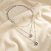 Shiny Multi-layer Clavicle Chain Bead Charm Jewelry Rhinestone Pendant Necklace  Banquet Party