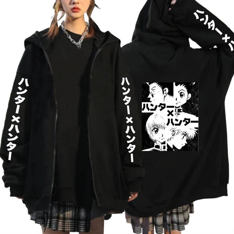 Anime HUNTER x HUNTER full-time hunter print hooded sweater cross-border hot sale casual loose cardigan