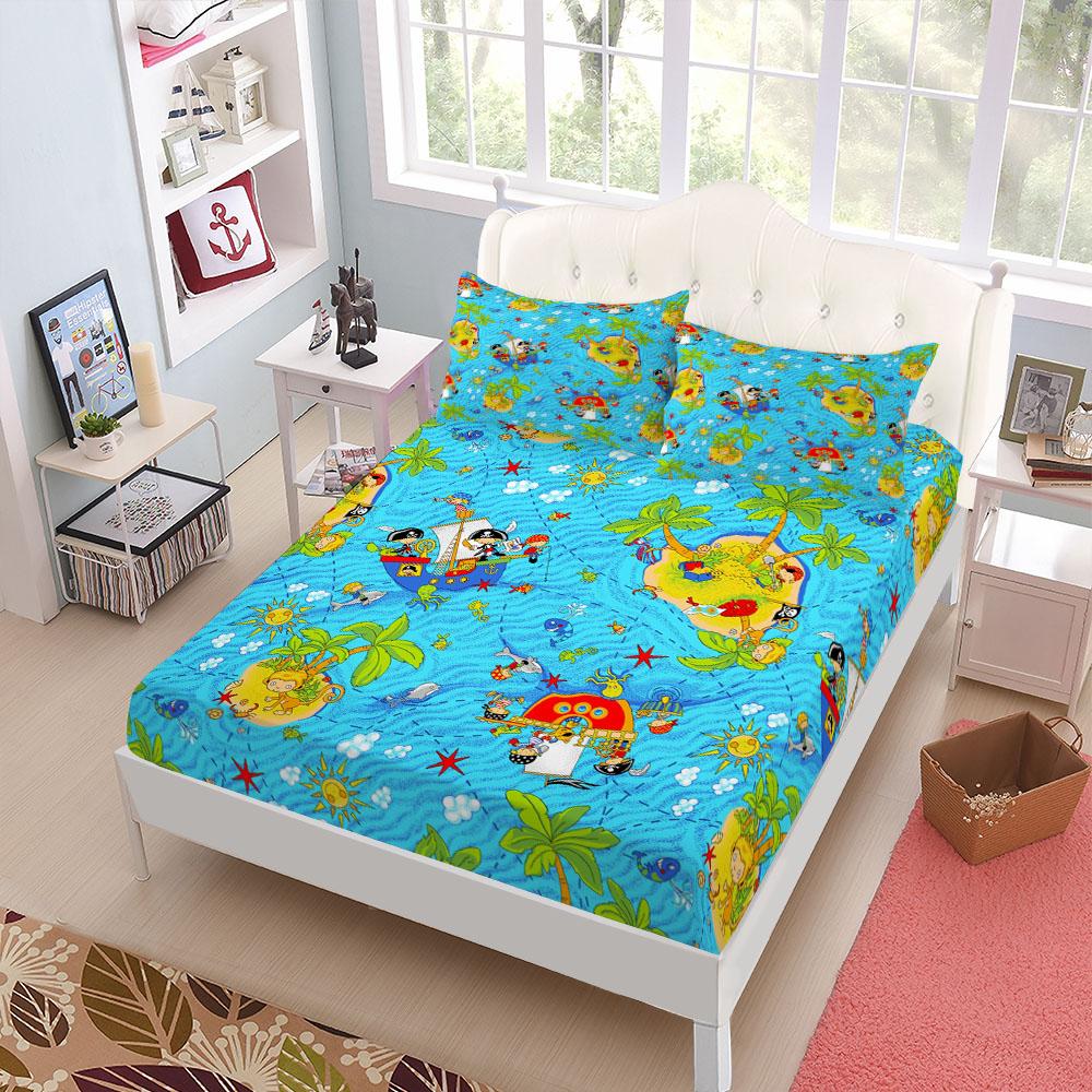 Jurassic Dinosaurs Children Fitted Sheet Set King Queen Double Full Size Bed Linen Set