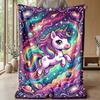 Rainbow Unicorn Fantasy Theme blanket Lightweight Warm Flannel Blanket Decorative Throw Blanket for Home Decoration