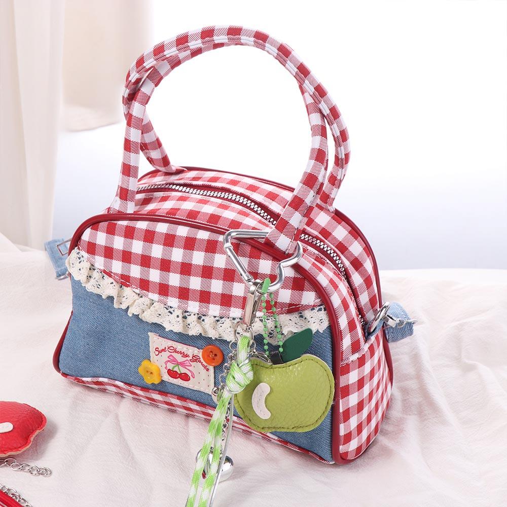 PU Leather Fruit Handmade Keychain Heart Braided Rope Car Keyrings  Girls Couple Girlfriends