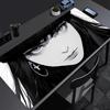 Tappetino Mouse Anime Ragazza Scura Accessori da Gioco Mousepad per Laptop Tappetino Mouse Antiscivolo Esteso Tastiera Gamer Tappetino da Scrivania Bianco e Nero