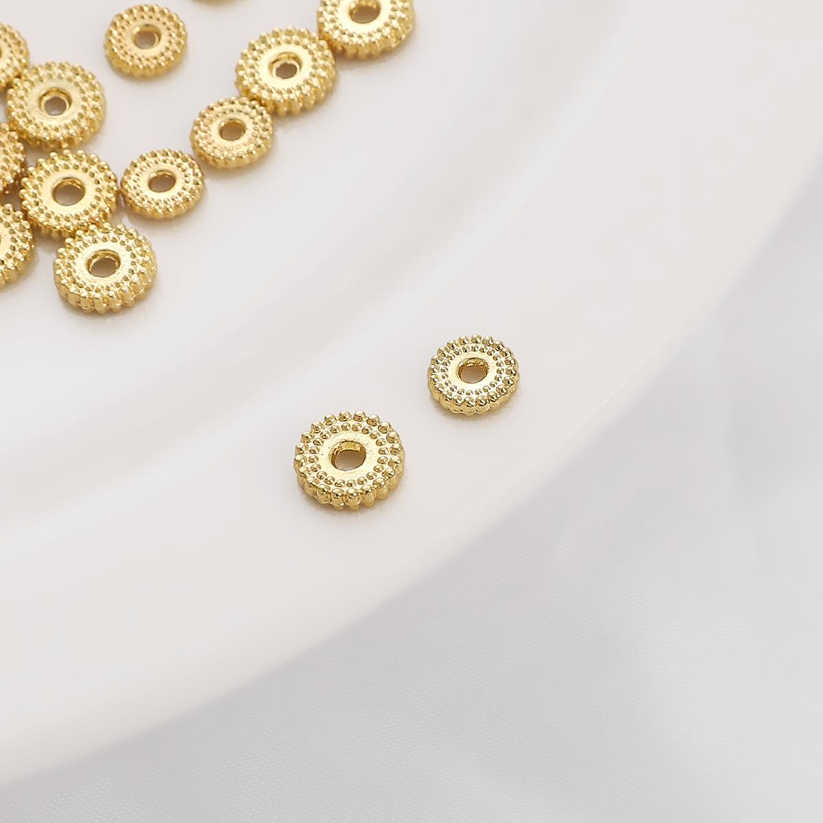 

14K Gold-Filled Wheel Spacer Beads for Jewelry Making 6mm Hole ~1mm, 2 pcs