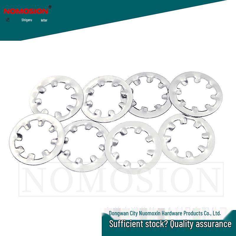 Imperial Serrated Lock Washer, Anti-slip, Anti-loosening, Inner Tooth, 1/4", Hardened Steel with White Zinc Plating