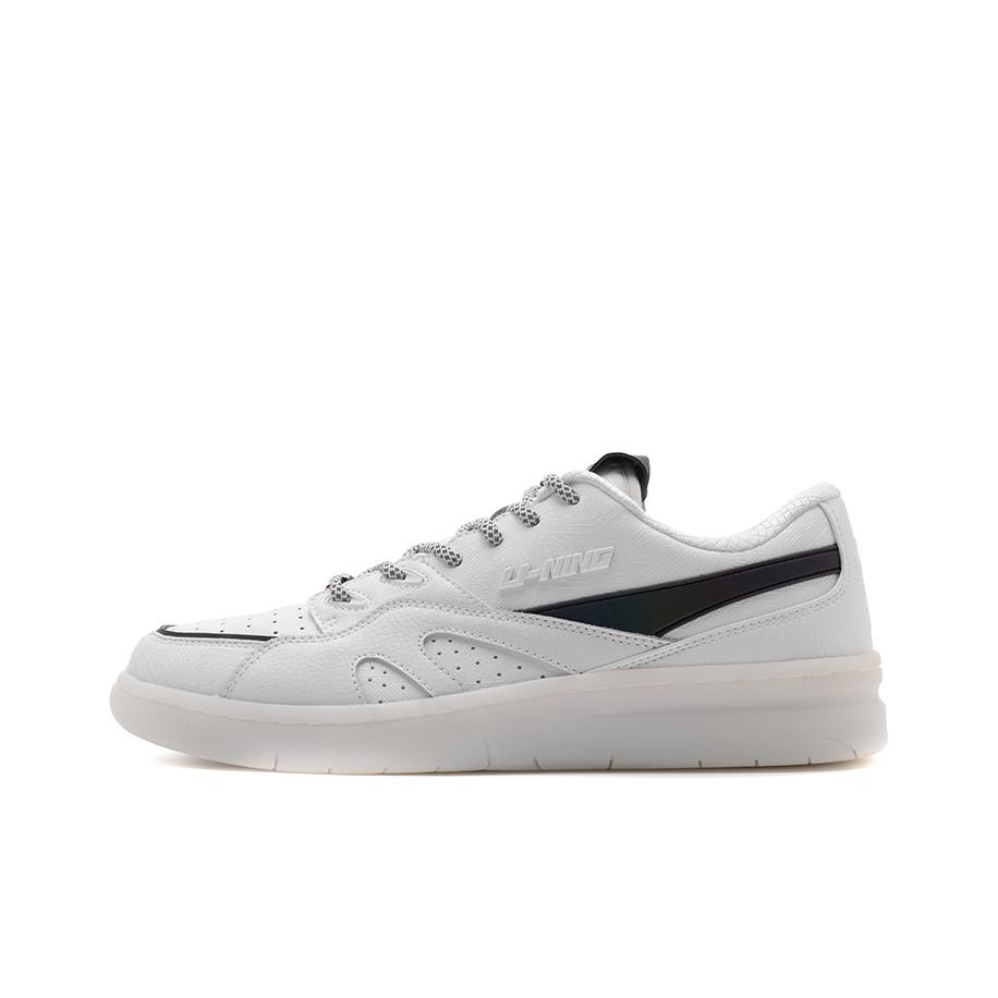 Li Ning 937 Deluxe Low Fog City Trend Ammortizzazione Antiscivolo Resistente all'Usura Scarpe da Basket Retro Basse Sneaker da Uomo Bianco Nero AGBR099-2