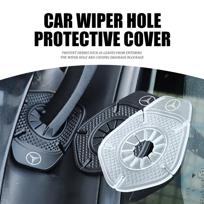 Ycbs4 Car Logo Windshield Wiper Hole Protection Cover Silicone Dust Cover Accessories For Benz Exclusive AMG W124 W203 W204 SPRINTER V