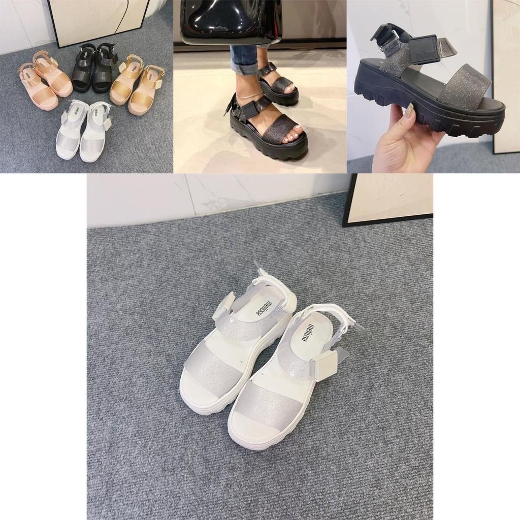 2023melissa Fashionable Melissa Women's Flat Sandals With Thick Soles Open Toe And Wide Straps