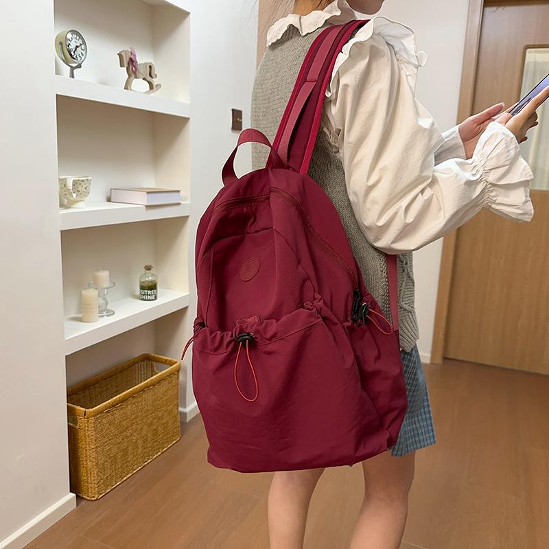 New Backpack Nylon Women's Large Capacity Computer Bag Female College Student Simple Backpack Male High School Student Schoolbag