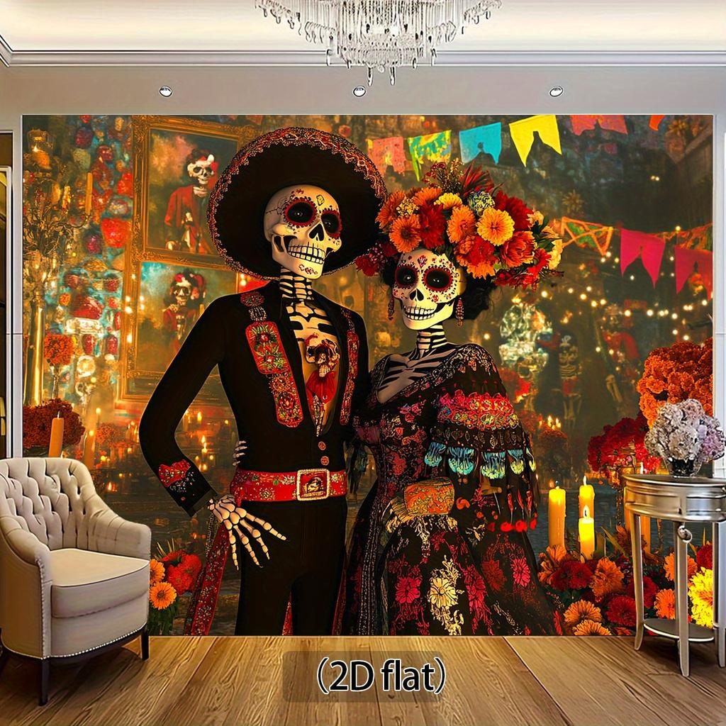 Background of the Giant Day of the Dead Festival - Decorations for the Day of the Dead Party in Mexicozyc