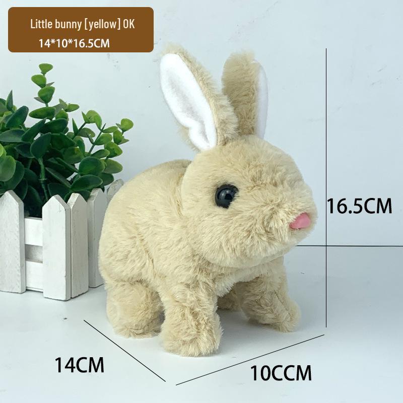 Plush Interactive White Rabbit Toy - Walking, Talking, Ear-Wiggling, Mouth-Moving Long-Haired Pet Simulation.