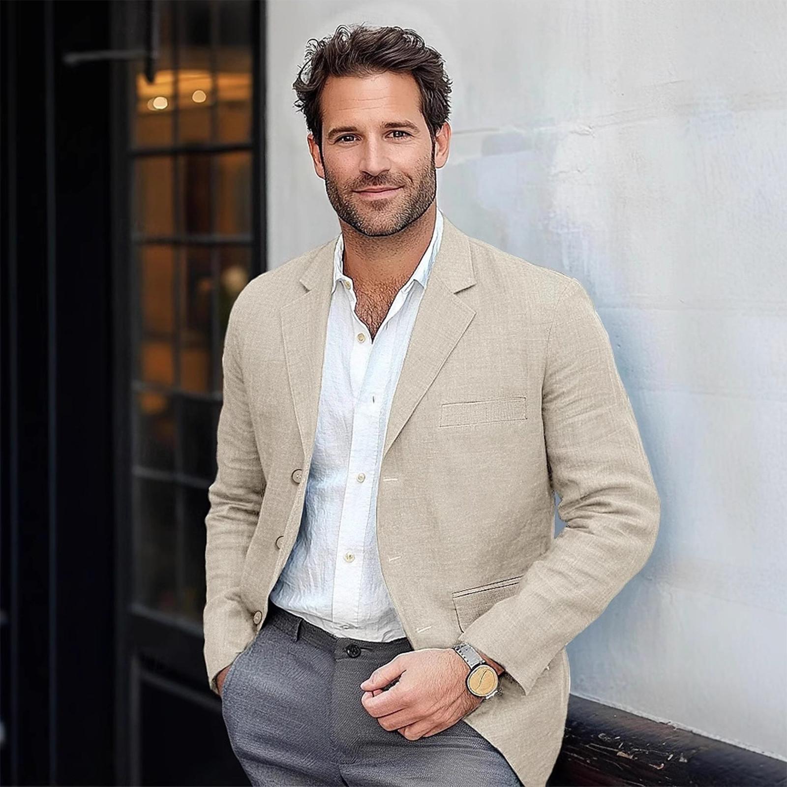 

Мужской однобортный британский модный повседневный пиджак молодежный костюм XXXL хаки