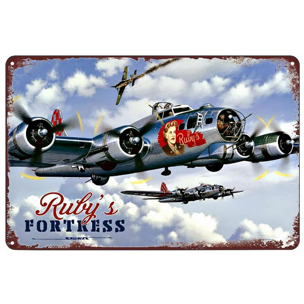 Military Metal Tin Signs Fight Plane Wall Art Poster Plaque Vintage Iron Painting Decoration for Home Cafe Washing Room Club