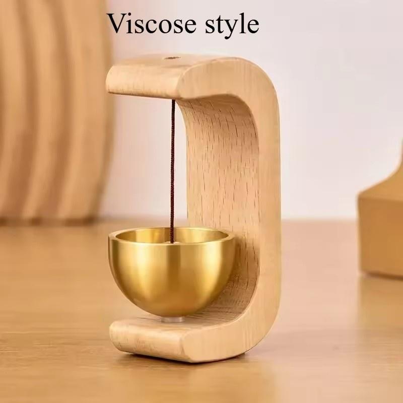 Dopamin-Windspiel Magnetisches Indoor-Windspiel, Eichenholzmaterial Türklingel Kupferglocke, Walnuss Kupferverzierungen Heim-Windspiel Türklingel