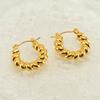 Stainless Steel Hollow Screw Thread Hoop Earrings For Women Simple Temperament Earrings Jewelry Wholesale
