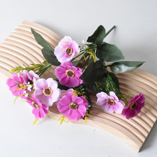 5 Bundles Artificial Flowers Realistic Fade Resistant Faux Silk Flower Bouquet for Vase Home Kitchen Table Decor Wedding Party Centerpiece