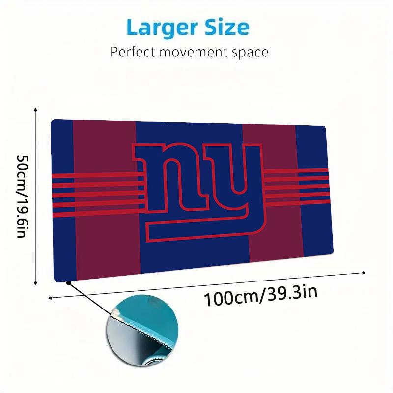 New York Giants Print Cushion Non-slip Laptop Tablet Big Mousepad XXL Mat Mini PC Playmat With Lock edge