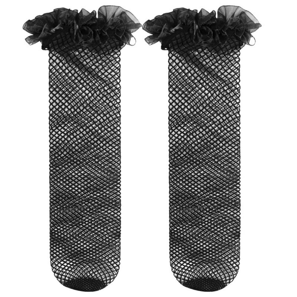 Summer Thin Black Stockings Lace Lolita Japanese Sweet Jk College Style Babes Fishnet Knee Socks Children