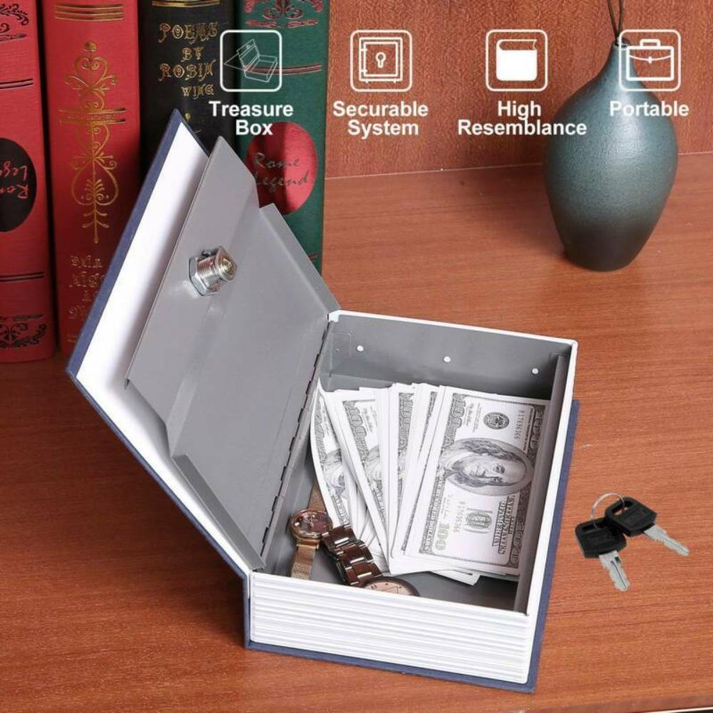 Bank Piggy Bank Lock & Key Safe Safe Diversion Metal Box Dictionary Hollow Book Simulated Book Safe