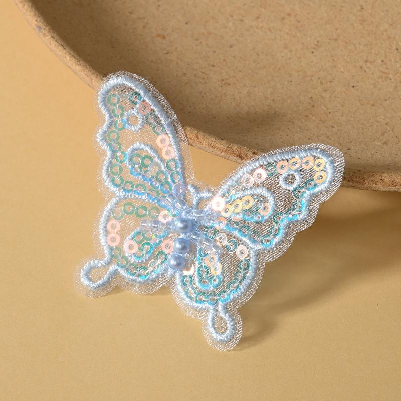 10/20pc Pearl Butterfly Lace Embroidered Wedding Clothes Jewelry Accessories Appliques For Sewing Supplies DIY Hair Clip