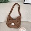 INS Style Bow Decoration Canvas Crossbody Bag Spring Casual Shoulder Bag Portable Fashion Handbag for Women Daily Use